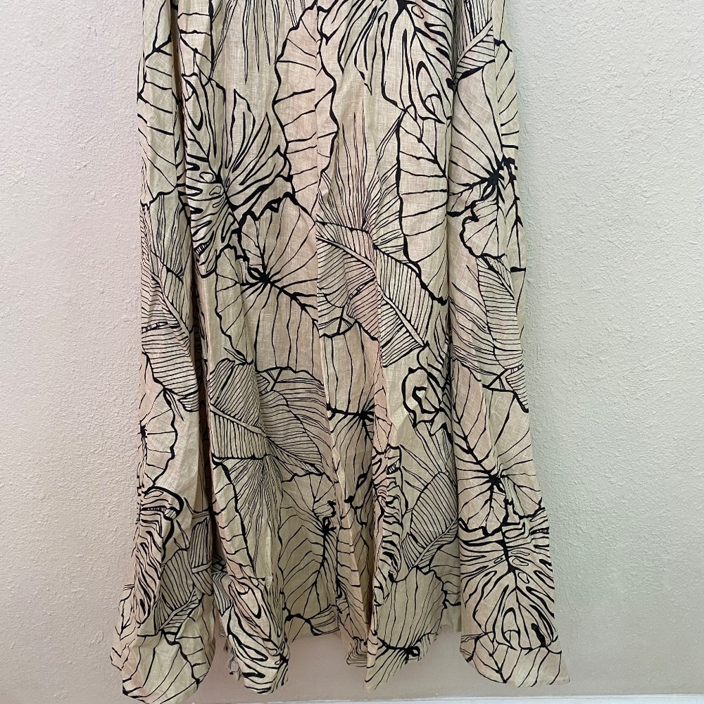 DISSH MALTA BLACK LINEN KNOT MIDI floral 100% Linen size 6 - Picture 9 of 16